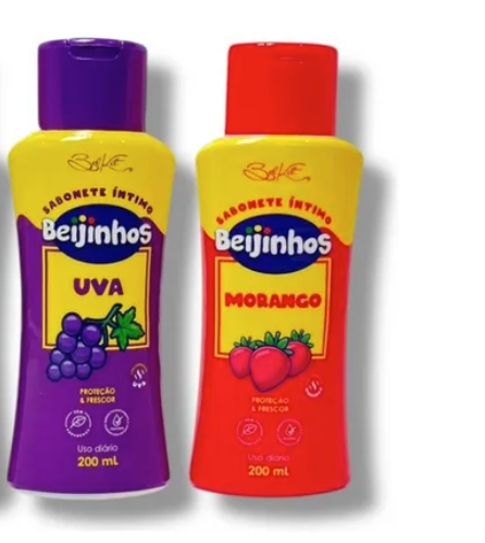 1 Un Sabonete Íntimo Beijinhos Morango Belkit 200ml