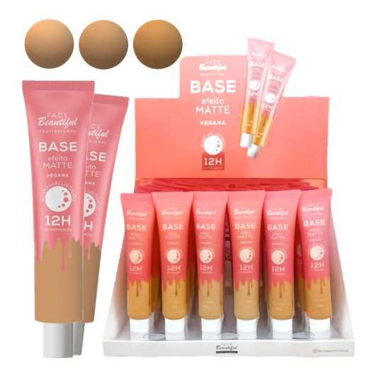 Display Base Facial Efeito Matte 12h De Hidratação Tons Claros Face Beautiful