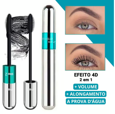 Máscara de Cílios Mega 2 em 1 4D Febella