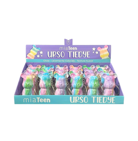 Gloss Chaveiro Urso Tie Dye - Mia Make