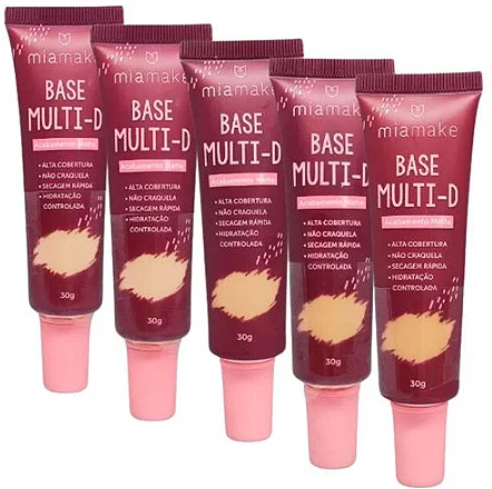 Base Líquida Matte MultI-D Cor 02 ao 06 Mia Make