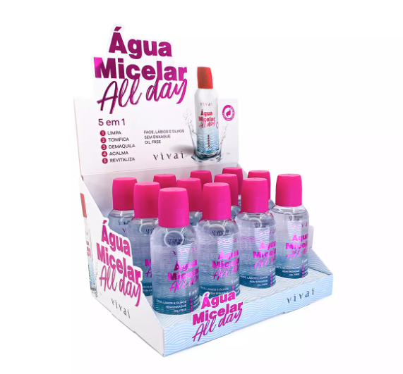 Água Micelar Demaquilante Oil Free 5 em 1 Vivai