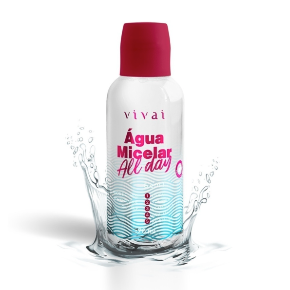 Água Micelar Demaquilante Oil Free 5 em 1 Vivai