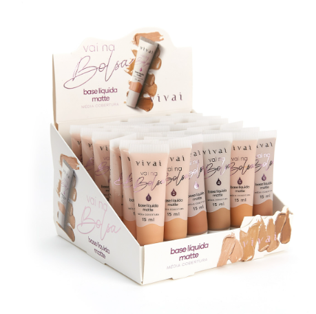 Base Líquida Matte Média Cobertura Vai Na Bolsa Vivai