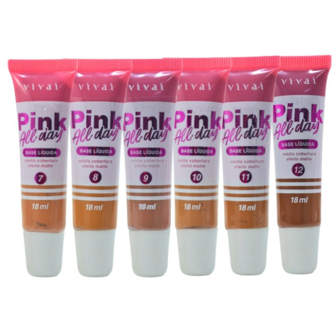 Base Líquida Pink All Day Tons Claros Vivai