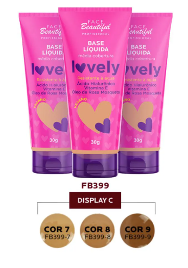 Base Líquida Média Cobertura Lovely Face Beautiful
