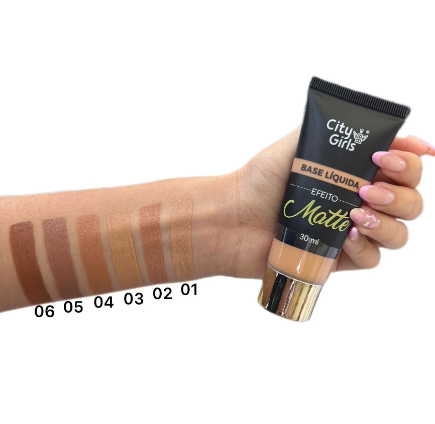 Base Líquida Matte Cor 01 a 06 City Girls