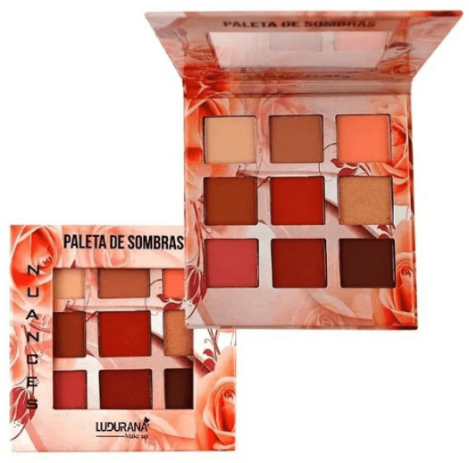 Paleta de Sombras Nuances 9 Cores Nude Ludurana