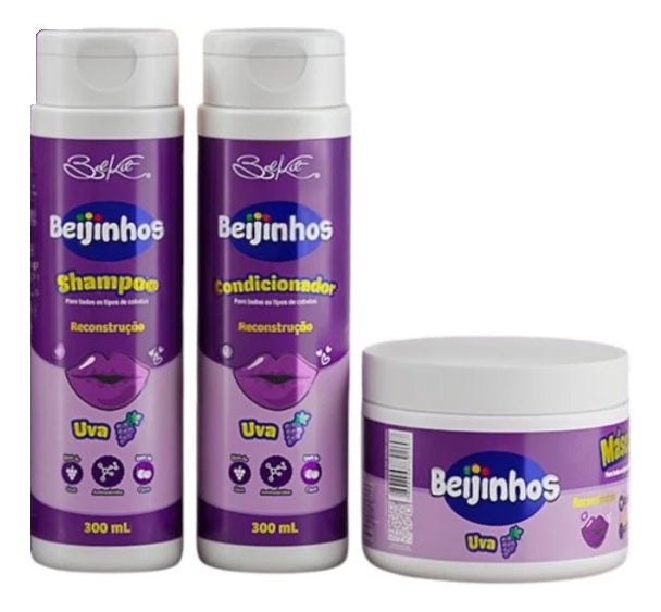 Kit Capilar Beijinhos Uva Belkit 3 Itens