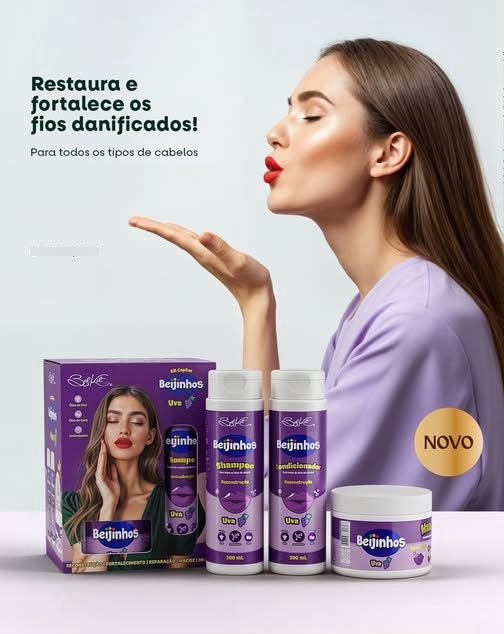 Kit Capilar Beijinhos Uva Belkit 3 Itens