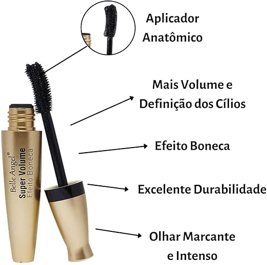 Rímel Máscara de cílios SUPER VOLUME EFEITO BONECA Belle Angel