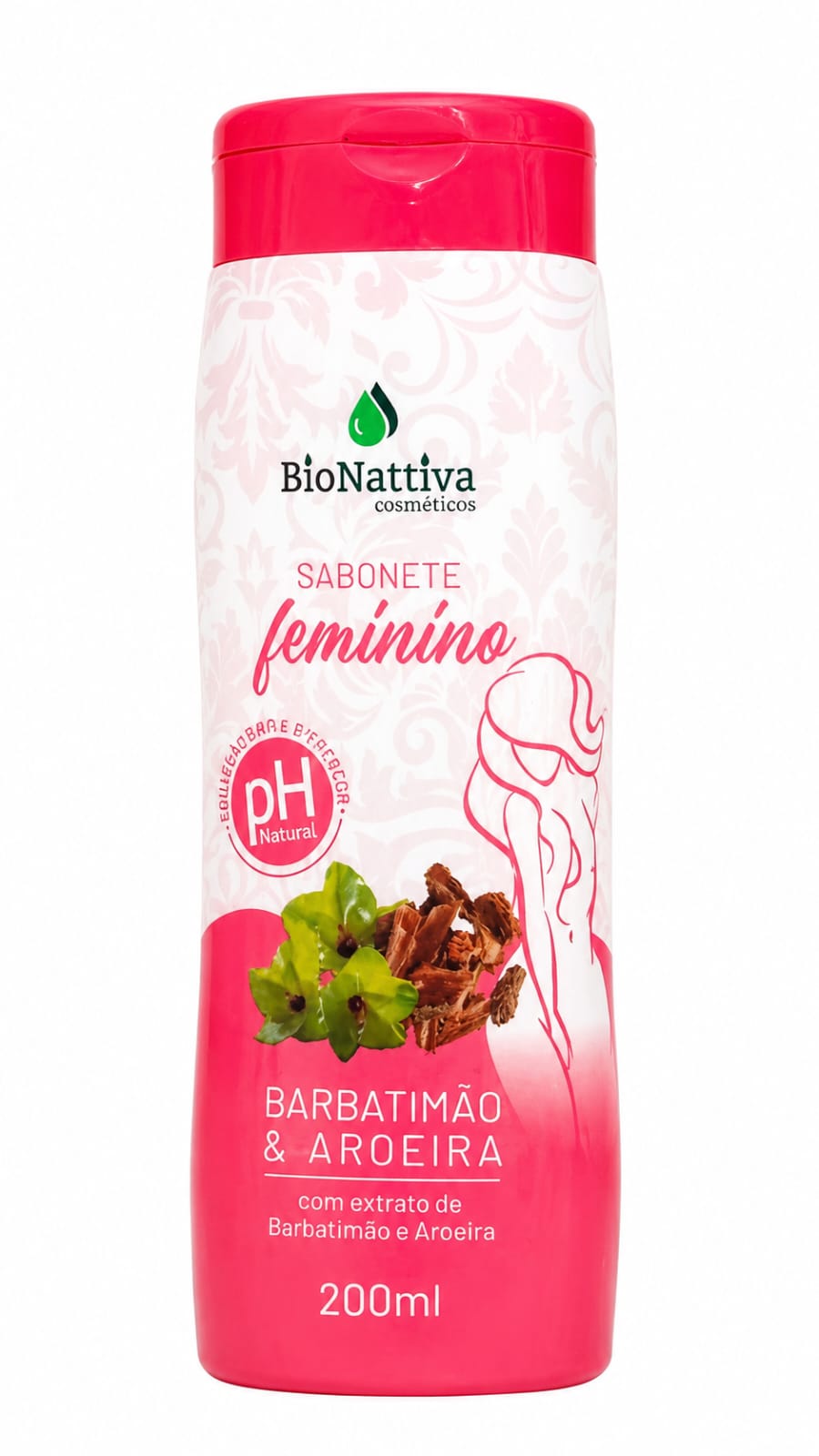 Sabonete Íntimo Feminino BioNattiva Barbatimão & Aroeira – 200 ml
