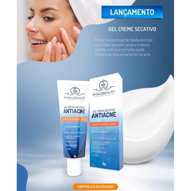 Gel Creme Secativo Antiacne - Phallebeauty