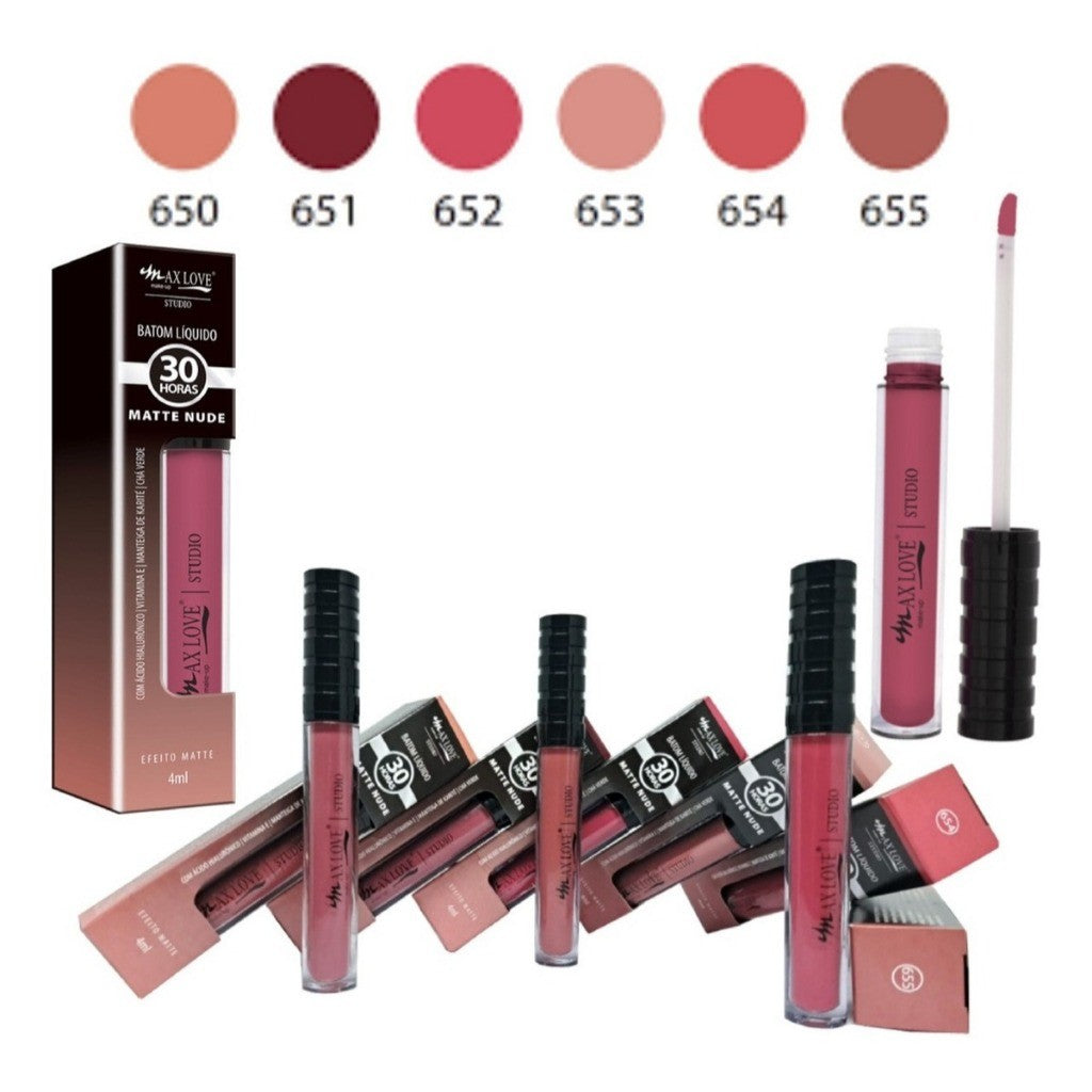 Batom Matte Nude Líquido Max Love 30 Horas