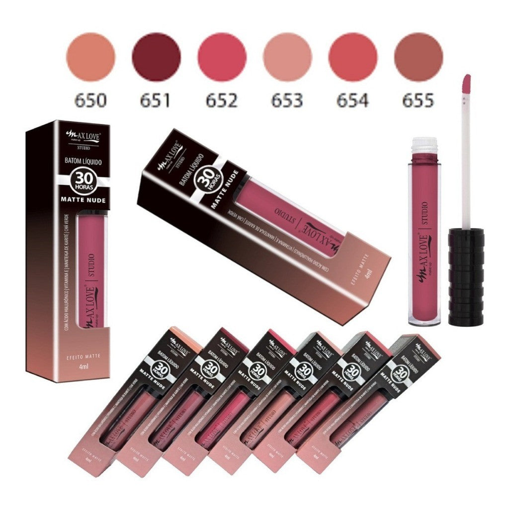 Batom Matte Nude Líquido Max Love 30 Horas