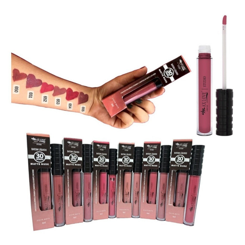 Batom Matte Nude Líquido Max Love 30 Horas