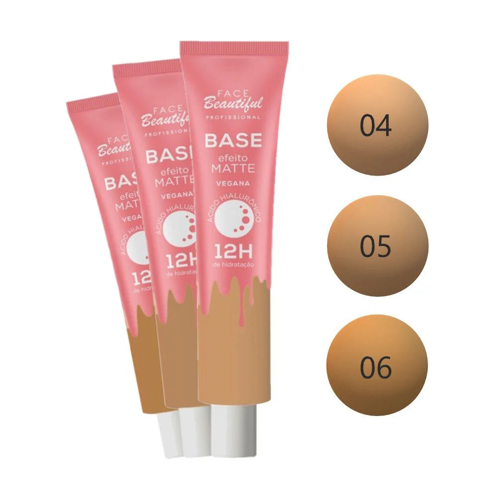 Display Base Facial Efeito Matte 12h De Hidratação Tons Claros Face Beautiful