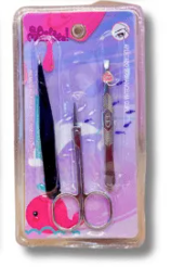 Kit Com 2 Pinças e Tesoura - QBela Manuela