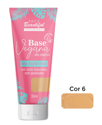 Base Líquida Matte Vegana Cores Médias Face Beautiful