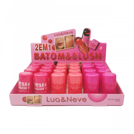Batom e  Blush 2 em 1  Lua & Neve