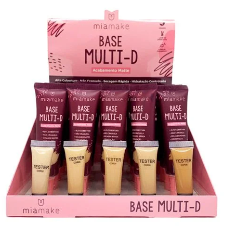 Base Líquida Matte MultI-D Cor 02 ao 06 Mia Make