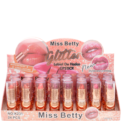 Lipstick Labial de Hadas Batom Com Glitter Miss Betty