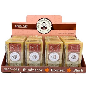 Trio de Iluminador, Bronzer e Blush Docinhos SP Colors