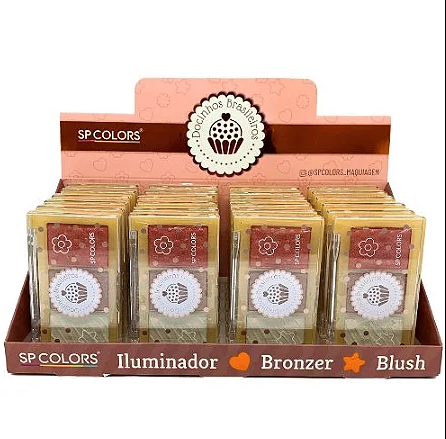 Trio de Iluminador, Bronzer e Blush Docinhos SP Colors
