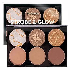 Paleta de iluminador Contorno e Bronzer 6 cores Sp Colors