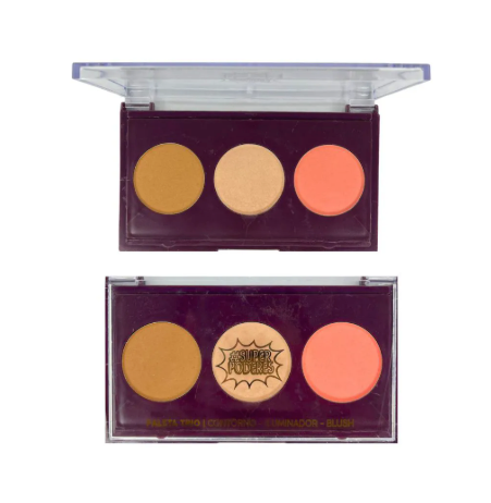 Paleta Trio Contorno, Iluminador e Blush - Super Poderes
