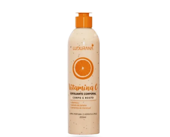 Esfoliante corporal vitamina c 200ml (corpo e rosto) - ludurana