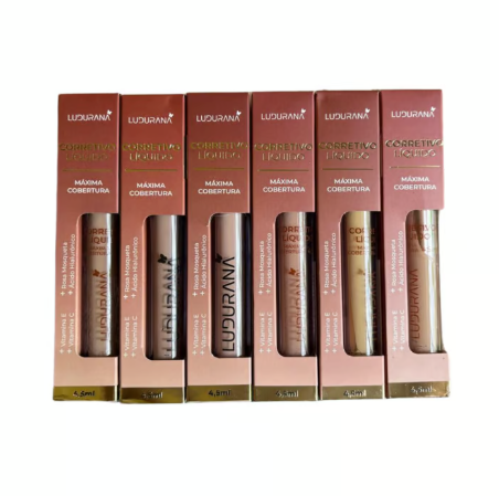Corretivo Liquido Maxima Cobertura 6 Cores Ludurana