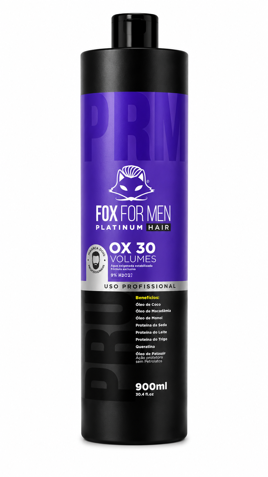 Água Oxigenada Cremosa Fox For Men Platinum Hair OX 30 Volumes 900ml