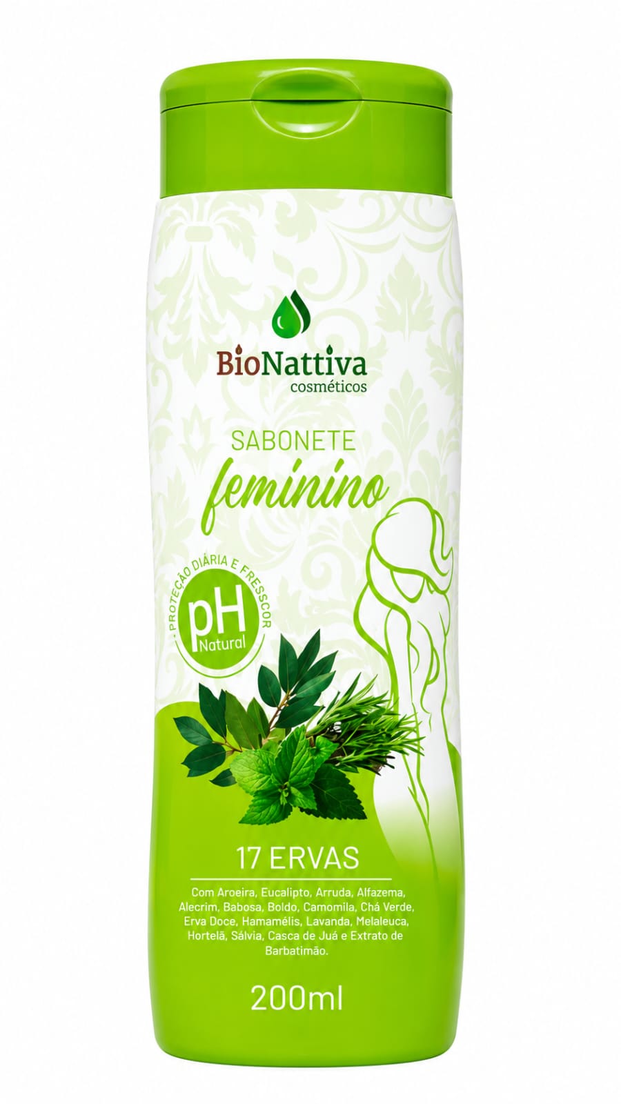 Sabonete Íntimo Feminino BioNattiva 17 Ervas – 200 ml