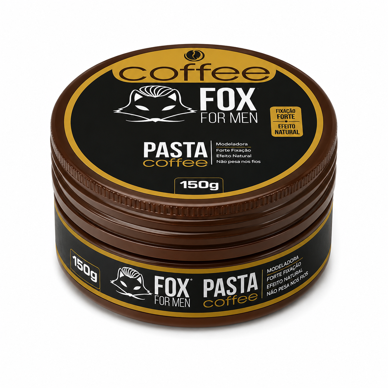 Pasta Modeladora Fox For Men Coffee 150g – Fixação Forte e Efeito Natural