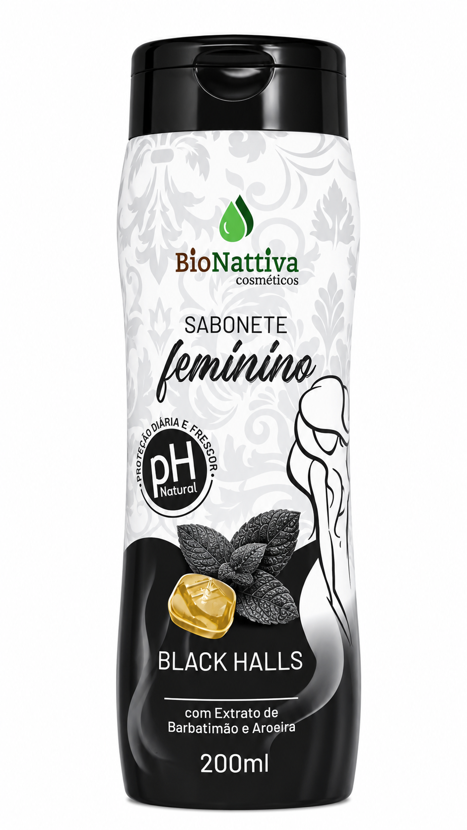 Sabonete Íntimo Feminino BioNattiva Black Halls 200ml