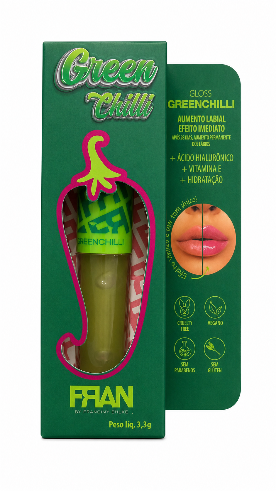 Gloss Green Chilli Aumento Labial – Franciny Ehlke 3,3g